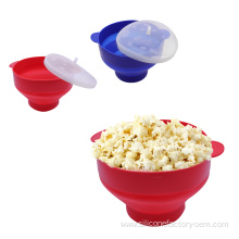 Kitchen Microwave Silicone Popcorn Bucket Home Bowl